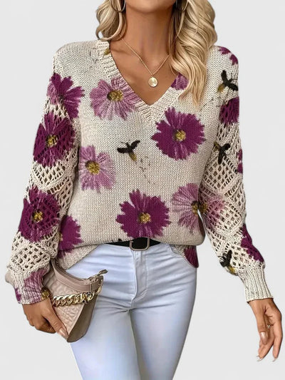 Clara - Eleganter Blumensweater