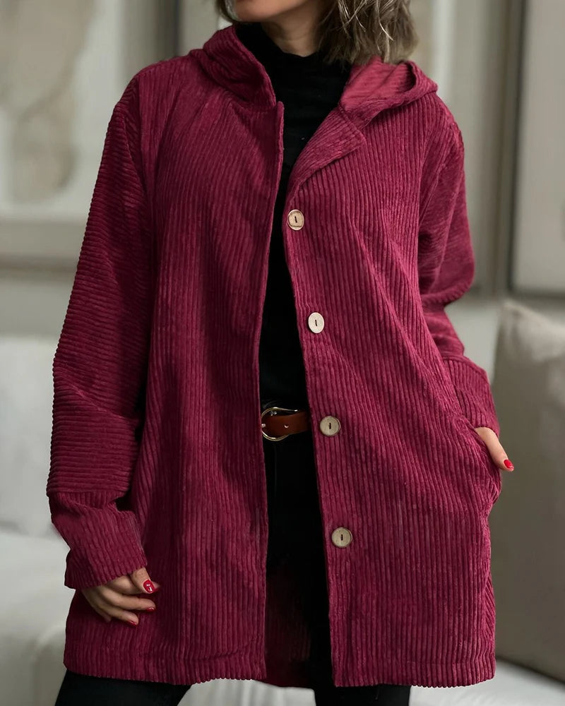 Christine - Gemütliche Cordjacke mit Kapuze