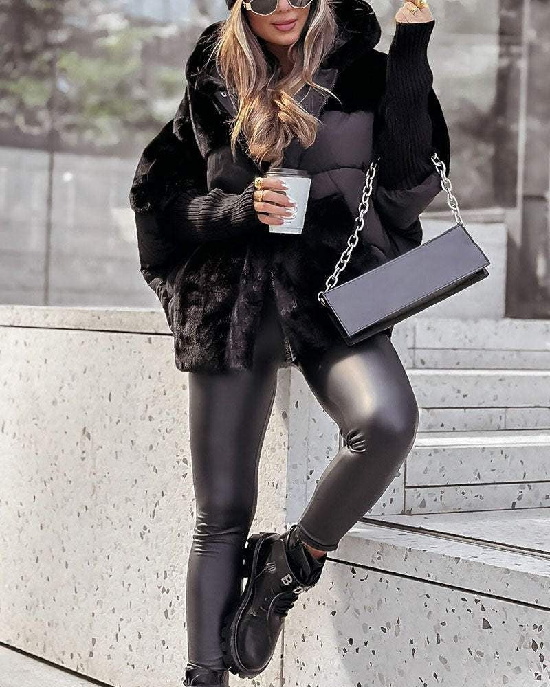 Eliane - Weite Baumwolljacke mit Patchwork-Design für den Winter