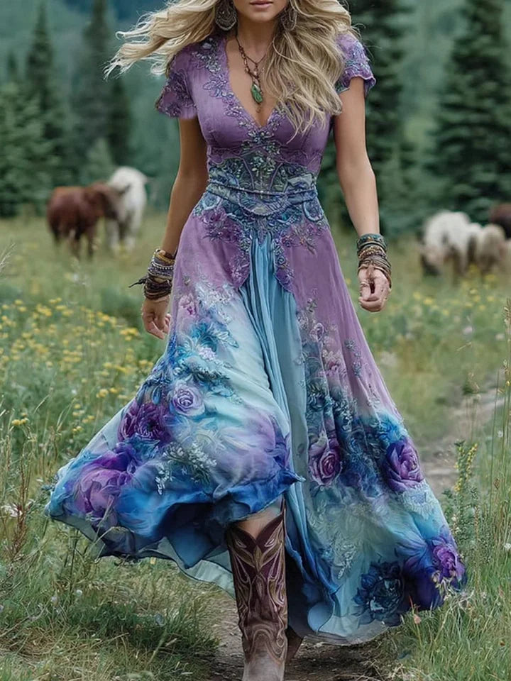 Margrit - Klassisches Kleid mit Blumenmuster