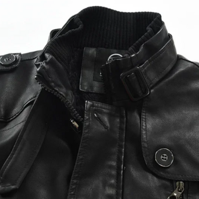 Elegante lange Bikerjacke aus Leder