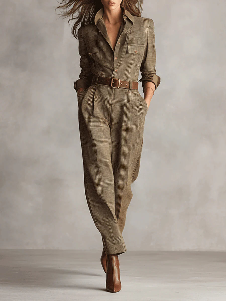 Camille - Kariertes Utility-Overall mit Struktur