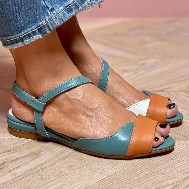 GENEVA | Dreifarbige Sandalen mit offener Spitze