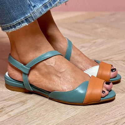 GENEVA | Dreifarbige Sandalen mit offener Spitze