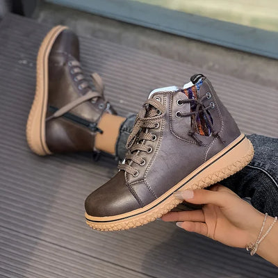 Nadine - Damen Wasserdichte Schnürstiefel im Retro-Stil