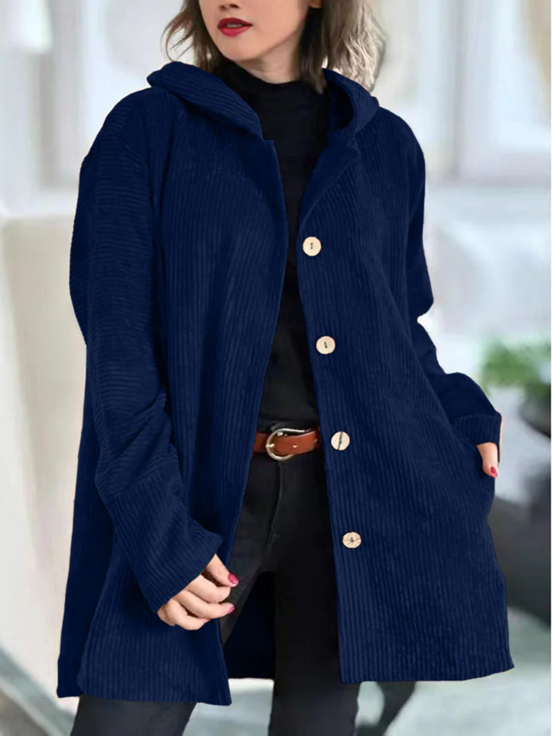 Christine - Gemütliche Cordjacke mit Kapuze