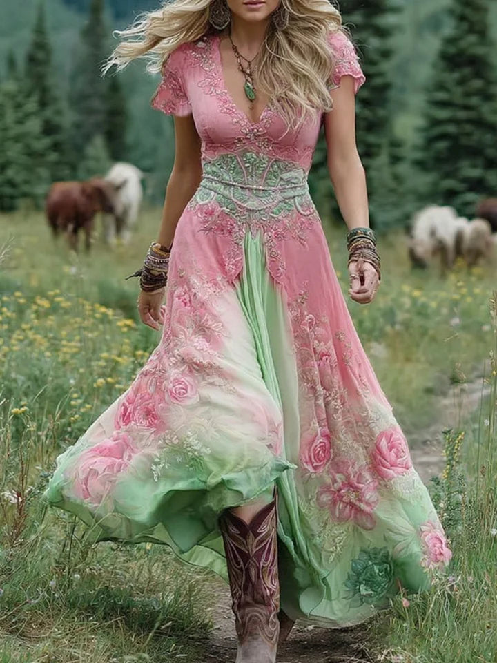 Margrit - Klassisches Kleid mit Blumenmuster