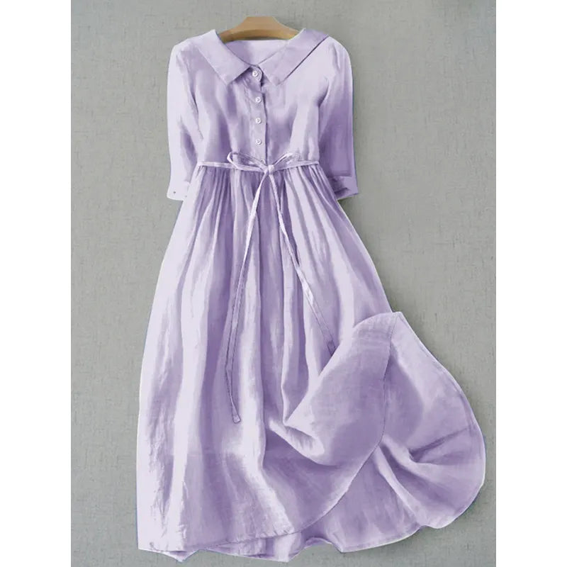Lux - Elegantes Kurzarmkleid mit Schnürung in der Taille