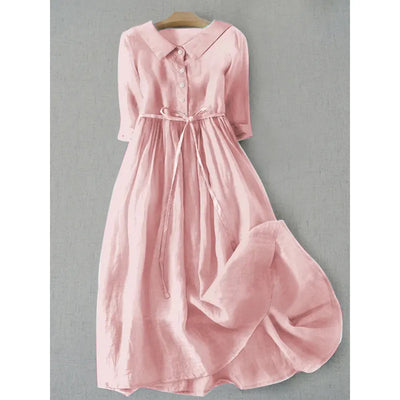 Lux - Elegantes Kurzarmkleid mit Schnürung in der Taille
