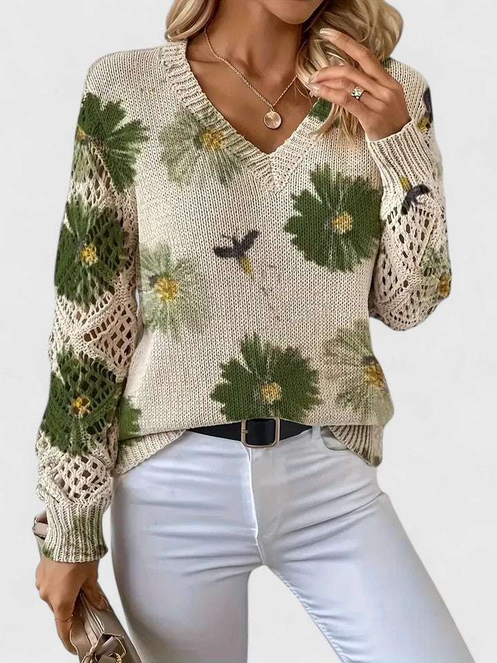 Clara - Eleganter Blumensweater