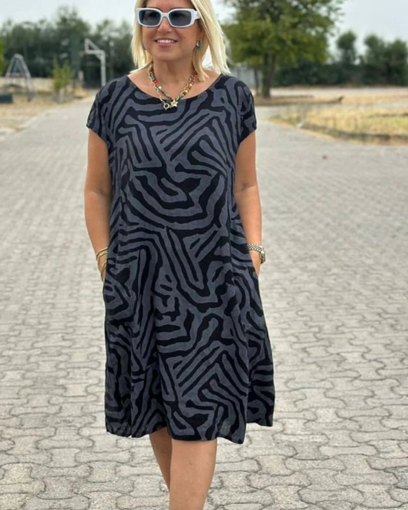 Adele - Bohemianisches Kleid mit Leopardenmuster