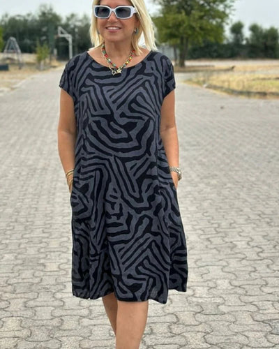 Adele - Bohemianisches Kleid mit Leopardenmuster