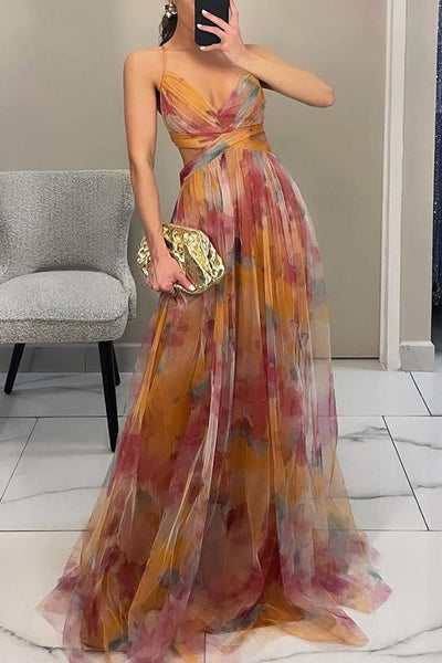 Esme - Fließendes bedrucktes Kleid