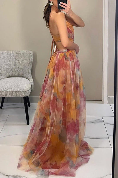 Esme - Fließendes bedrucktes Kleid