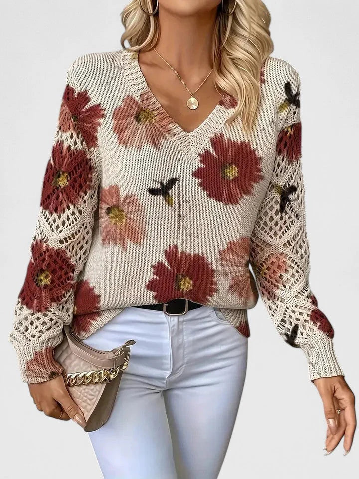 Clara - Eleganter Blumensweater