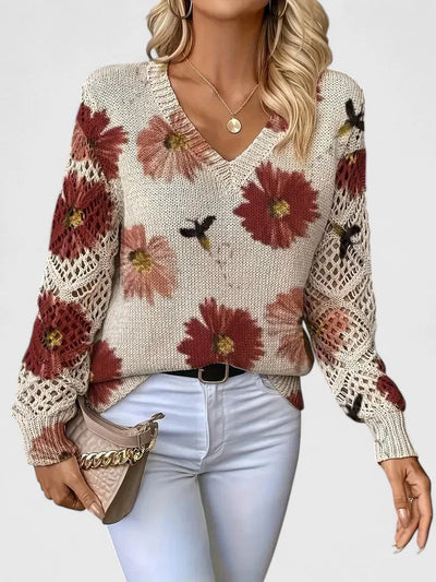 Clara - Eleganter Blumensweater