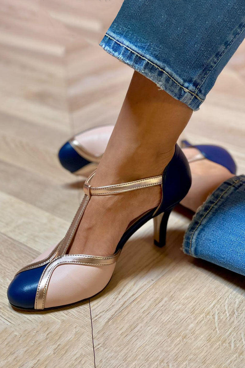 Alessia™ | Bunte und bequeme T-Riemen-Pumps mit runder Spitze