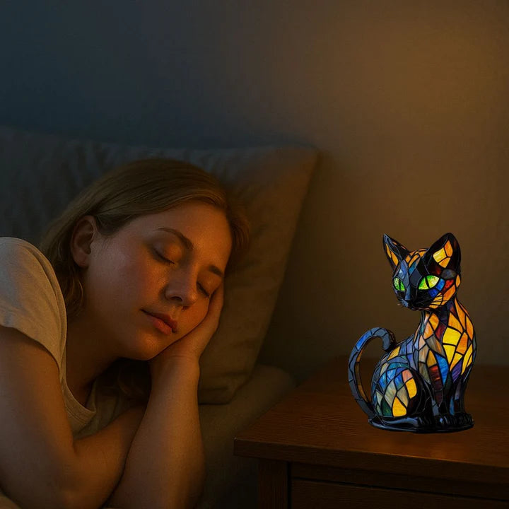 Mira™ | Verzaubernde bunte Glaskatze Lampe