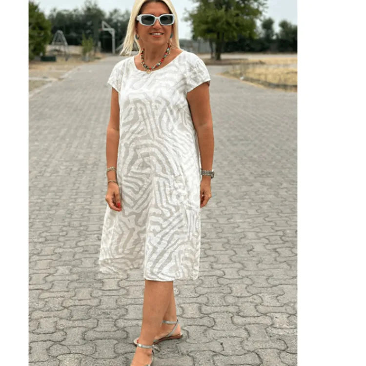 Adele - Bohemianisches Kleid mit Leopardenmuster