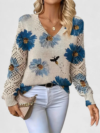 Clara - Eleganter Blumensweater