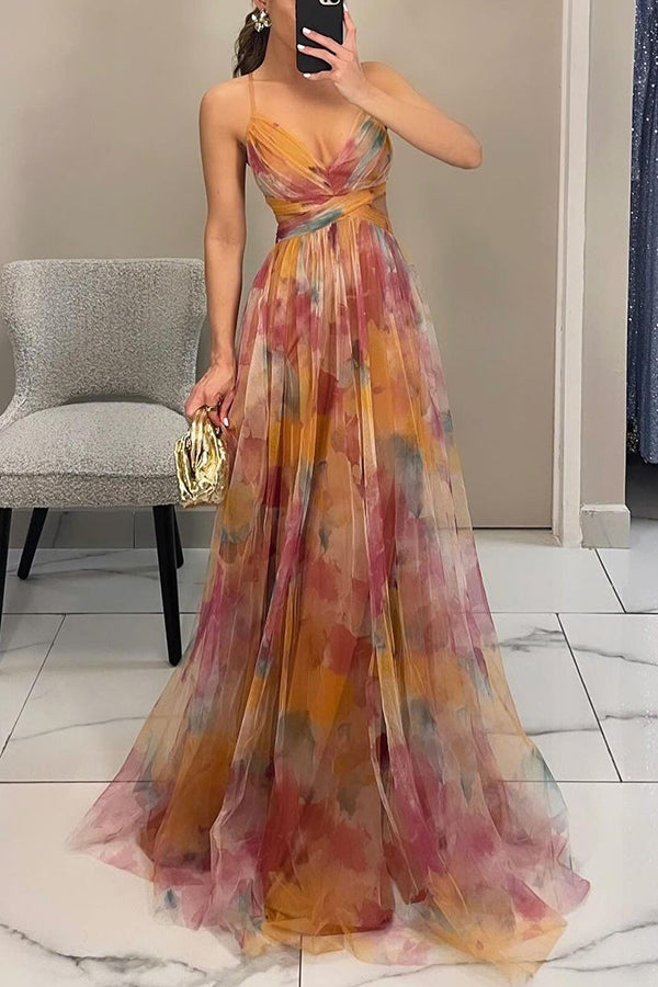 Esme - Fließendes bedrucktes Kleid