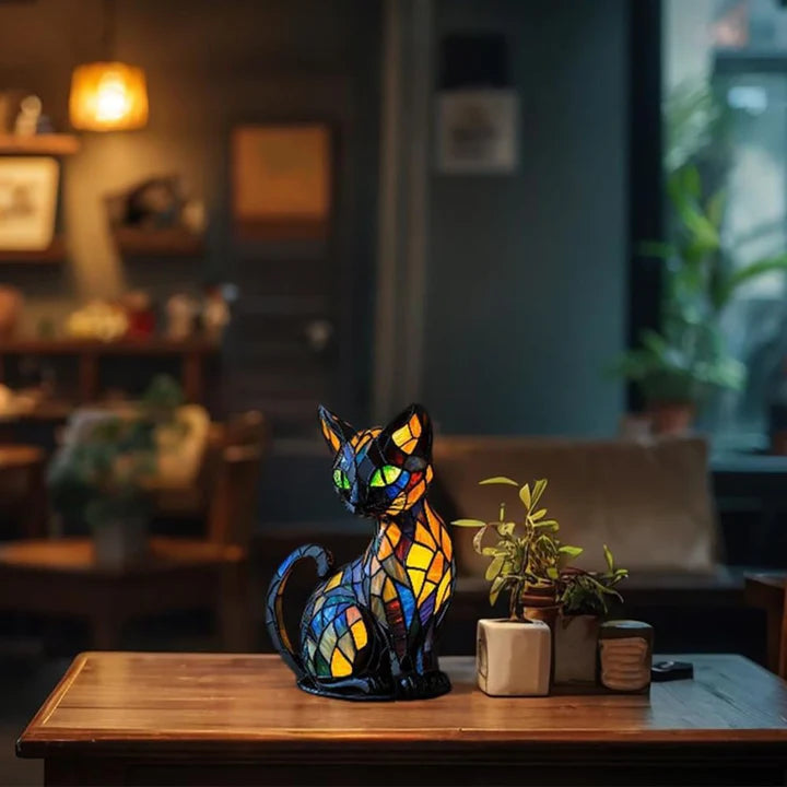 Mira™ | Verzaubernde bunte Glaskatze Lampe