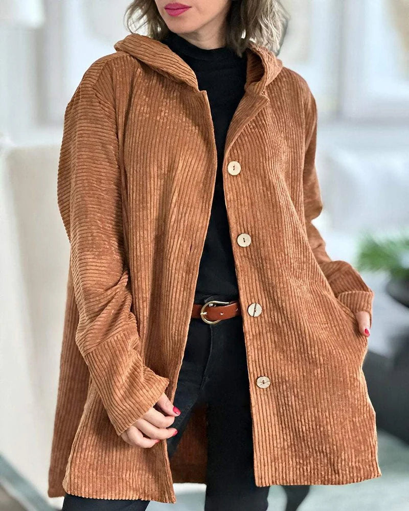 Christine - Gemütliche Cordjacke mit Kapuze