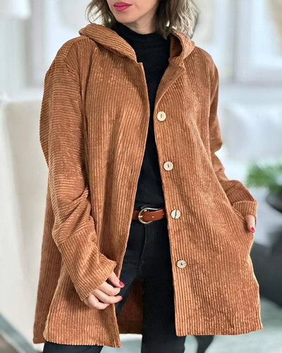 Christine - Gemütliche Cordjacke mit Kapuze