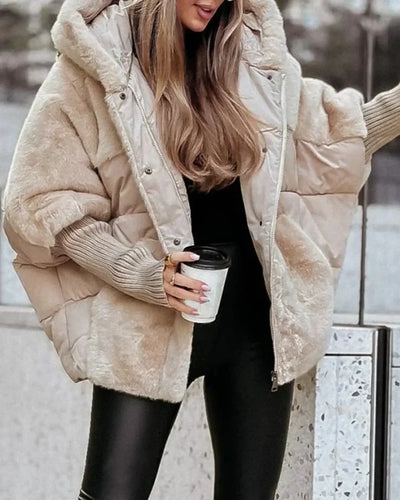 Eliane - Weite Baumwolljacke mit Patchwork-Design für den Winter