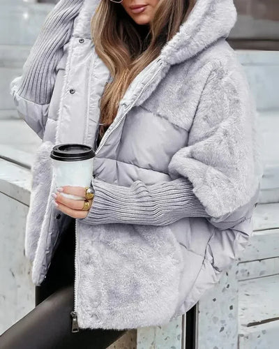 Eliane - Weite Baumwolljacke mit Patchwork-Design für den Winter