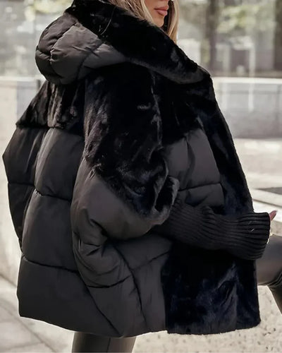 Eliane - Weite Baumwolljacke mit Patchwork-Design für den Winter