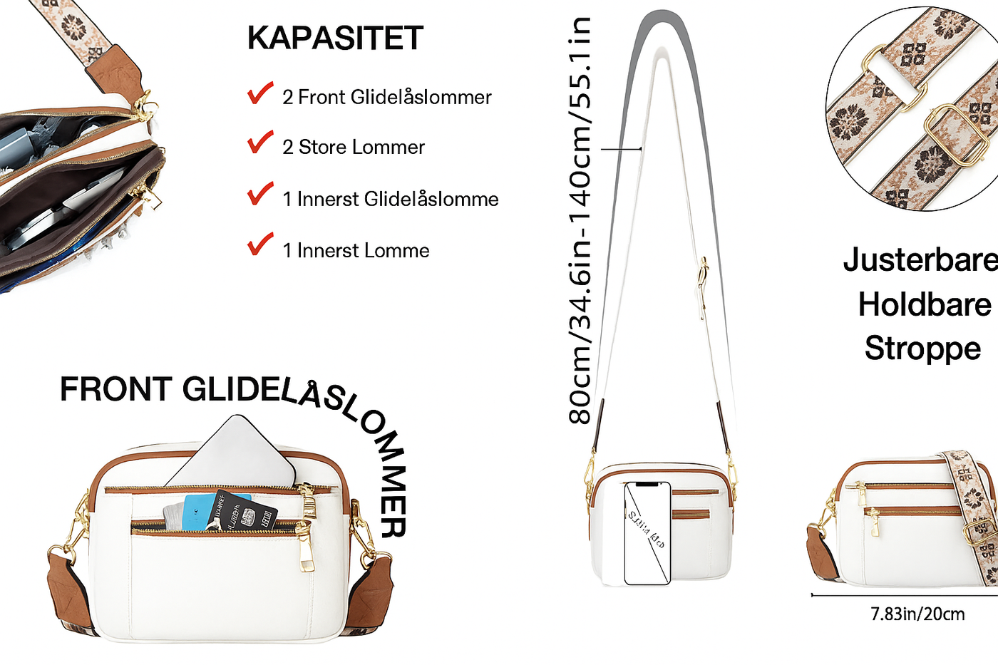 Arvida™ | Crossbody mit bunten Trägern