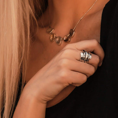 VINTAGE SCHICHT SILBER DICKEN RING