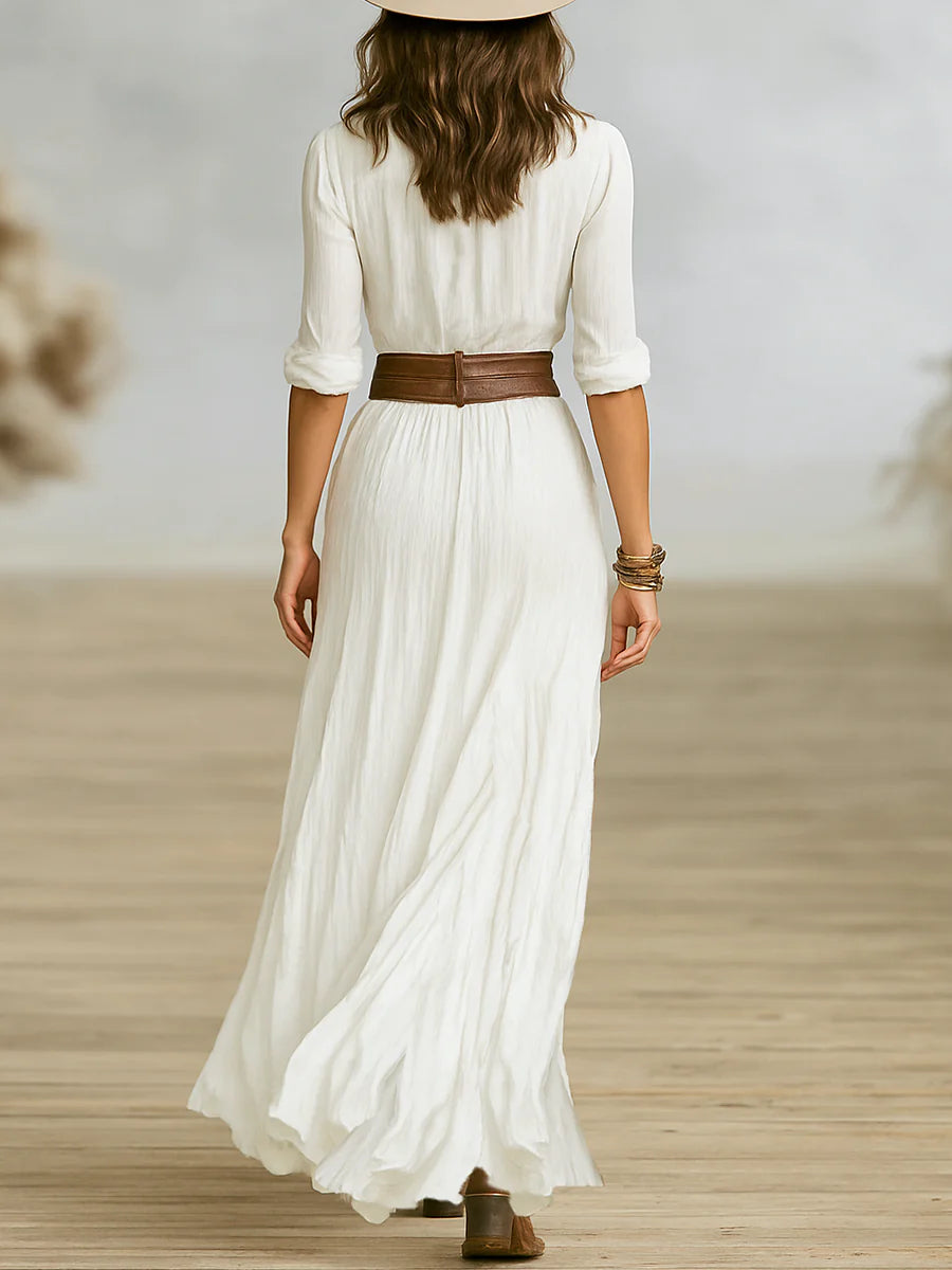 Petra - Elegantes Plisseekleid mit Gürtel