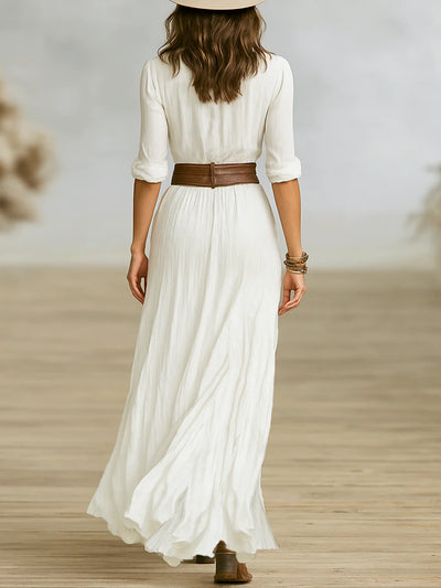 Petra - Elegantes Plisseekleid mit Gürtel