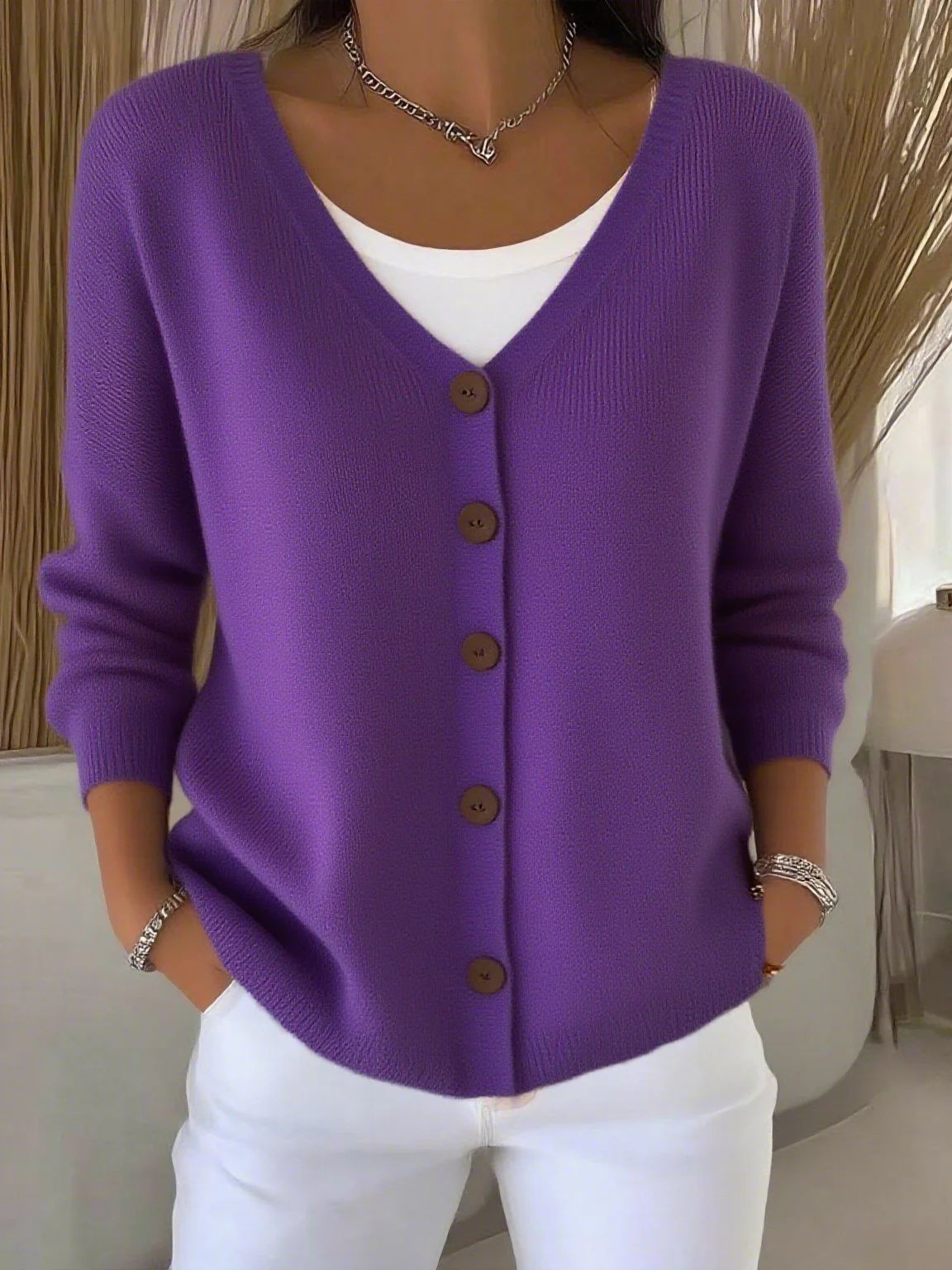 Ruth - V-Ausschnitt Strickpullover
