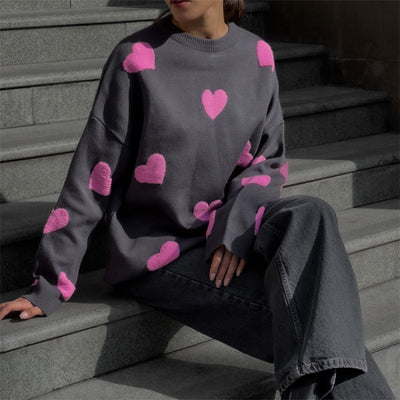 Angiola - Lässiger Pullover mit Herzmuster