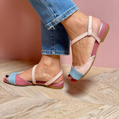 GENEVA | Dreifarbige Sandalen mit offener Spitze