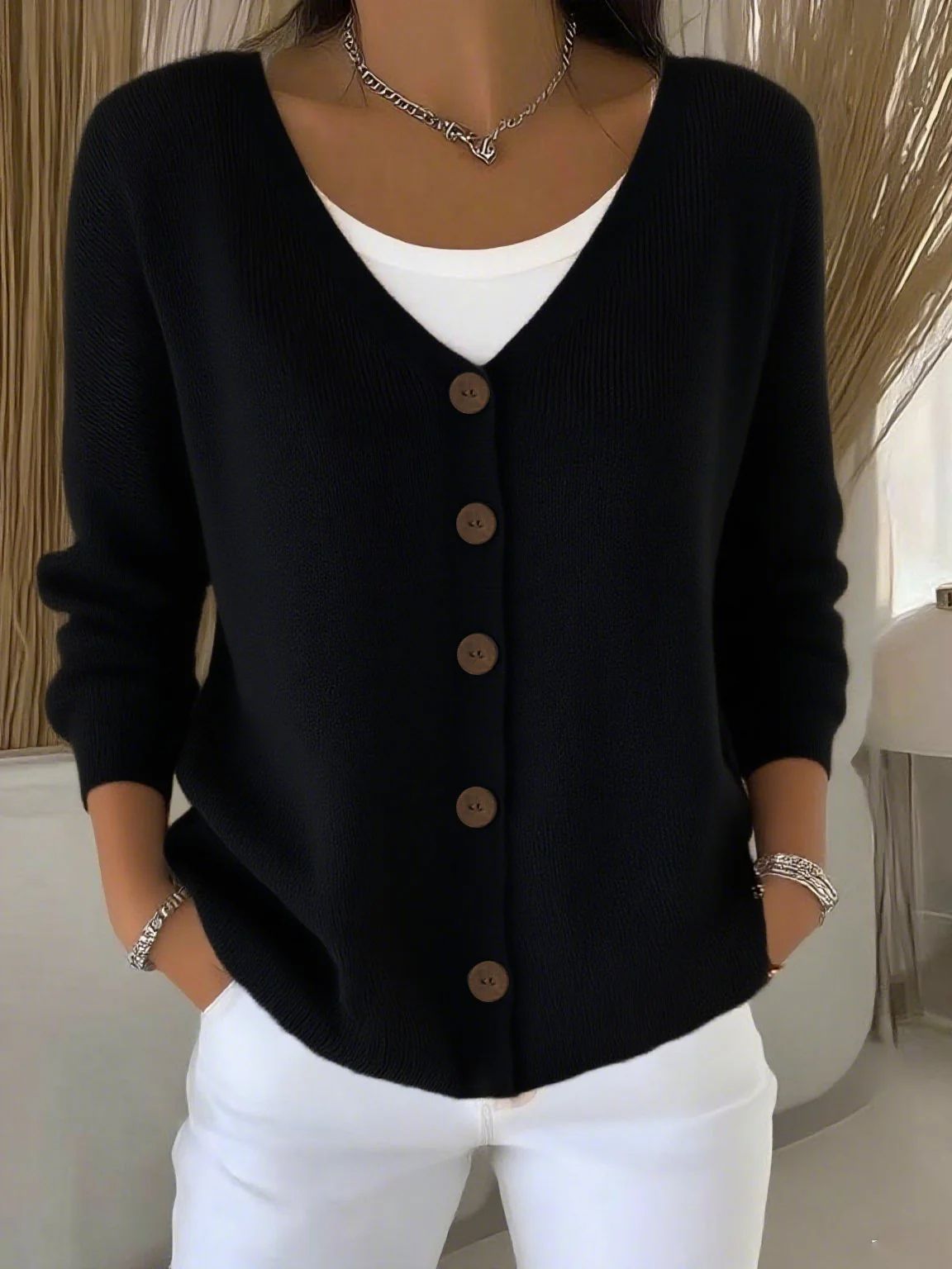 Ruth - V-Ausschnitt Strickpullover