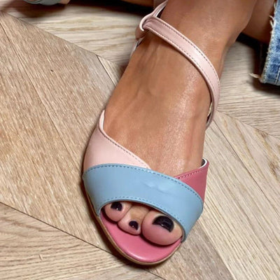GENEVA | Dreifarbige Sandalen mit offener Spitze