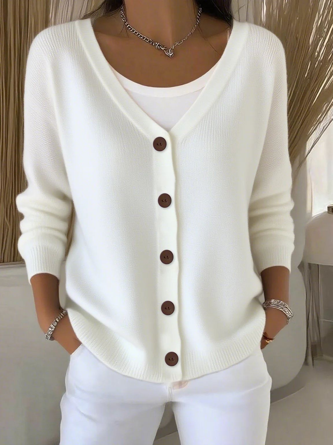Ruth - V-Ausschnitt Strickpullover