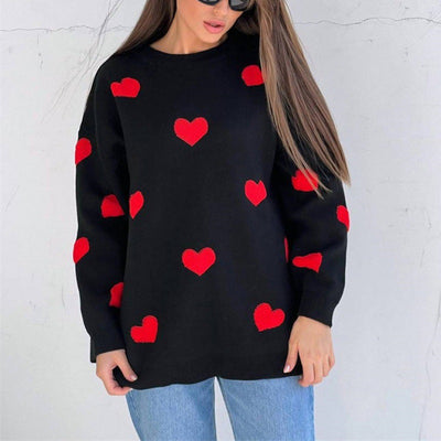 Angiola - Lässiger Pullover mit Herzmuster