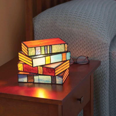Handgefertigte stapelbare Bücherlampe