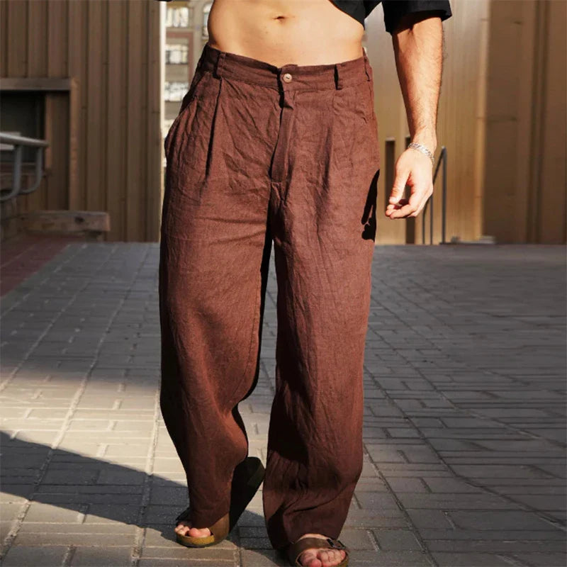 Malik – Leinenhose mit weitem Bein