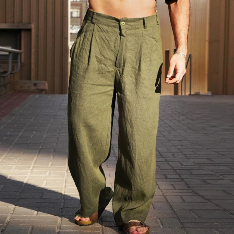 Malik – Leinenhose mit weitem Bein
