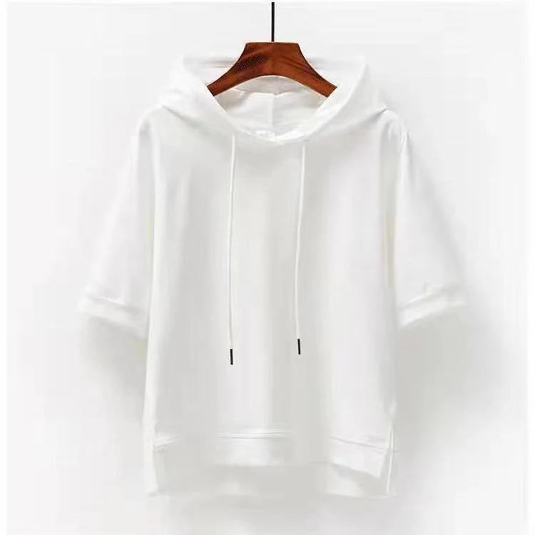 Grete - Kapuzen-T-Shirt mit halben Ärmeln
