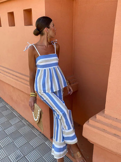 Hanne - Bedruckter Hosenanzug Sommer-Outfit