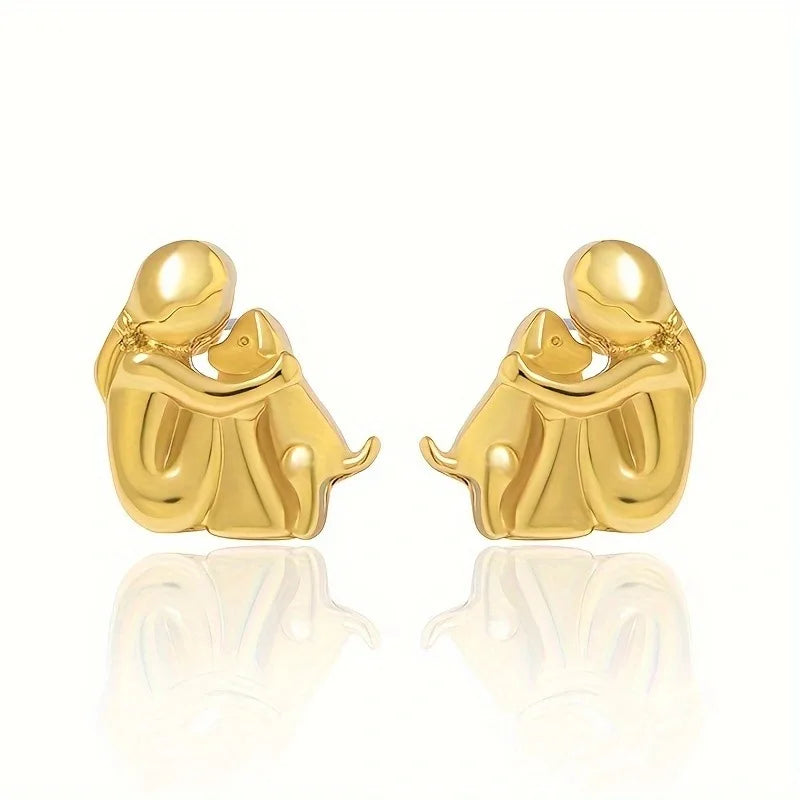 SILBERNE UND GOLDENE ZWEIFARBIGE OHRRINGE ZUM UMARMEN