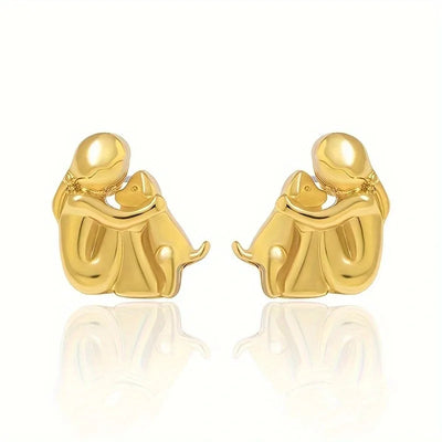 SILBERNE UND GOLDENE ZWEIFARBIGE OHRRINGE ZUM UMARMEN