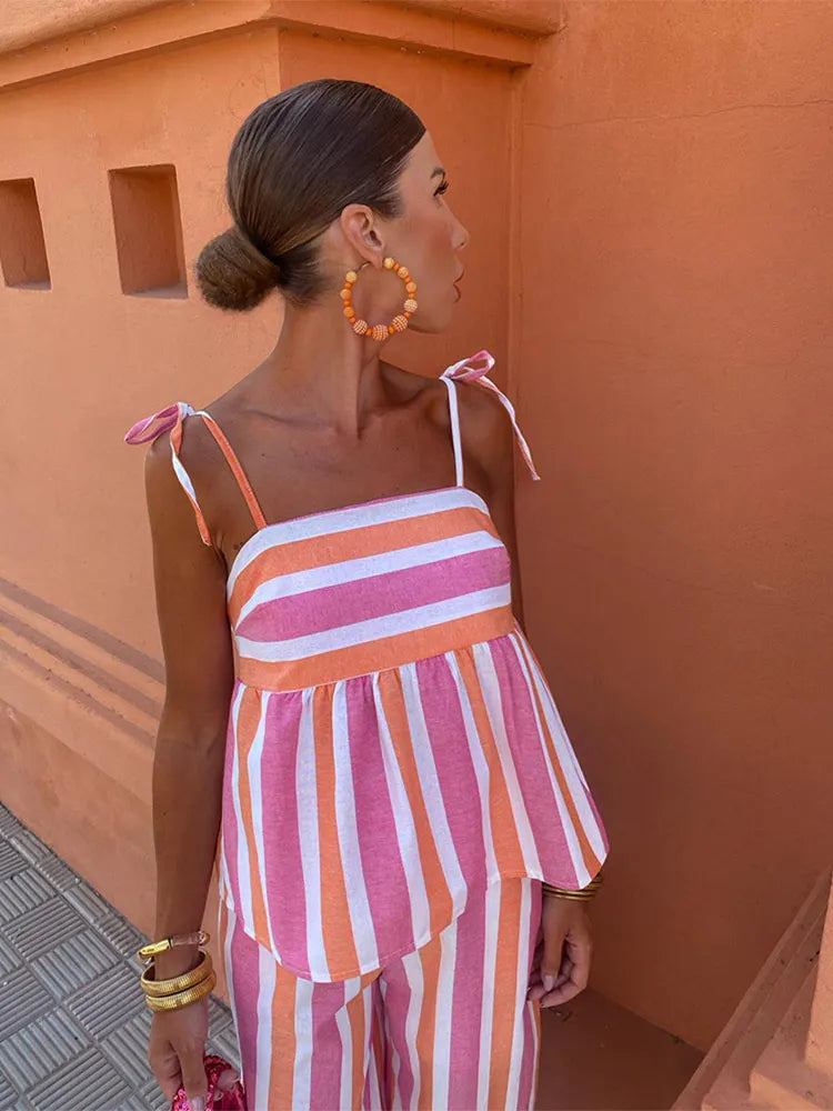 Hanne - Bedruckter Hosenanzug Sommer-Outfit